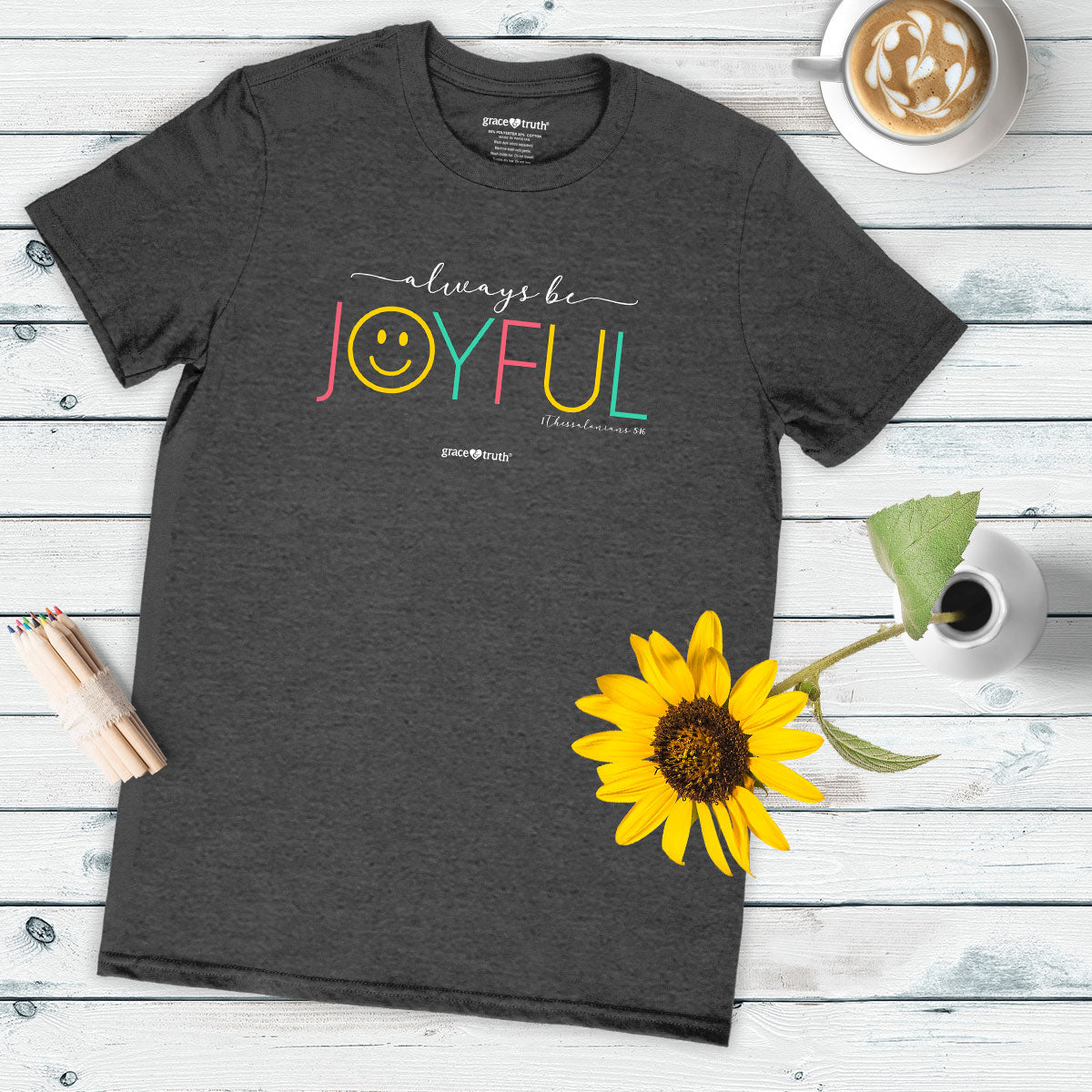 grace & truth Womens T-Shirt Joyful Smile