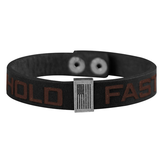 HOLD FAST Mens Bracelet Flag Snap Black