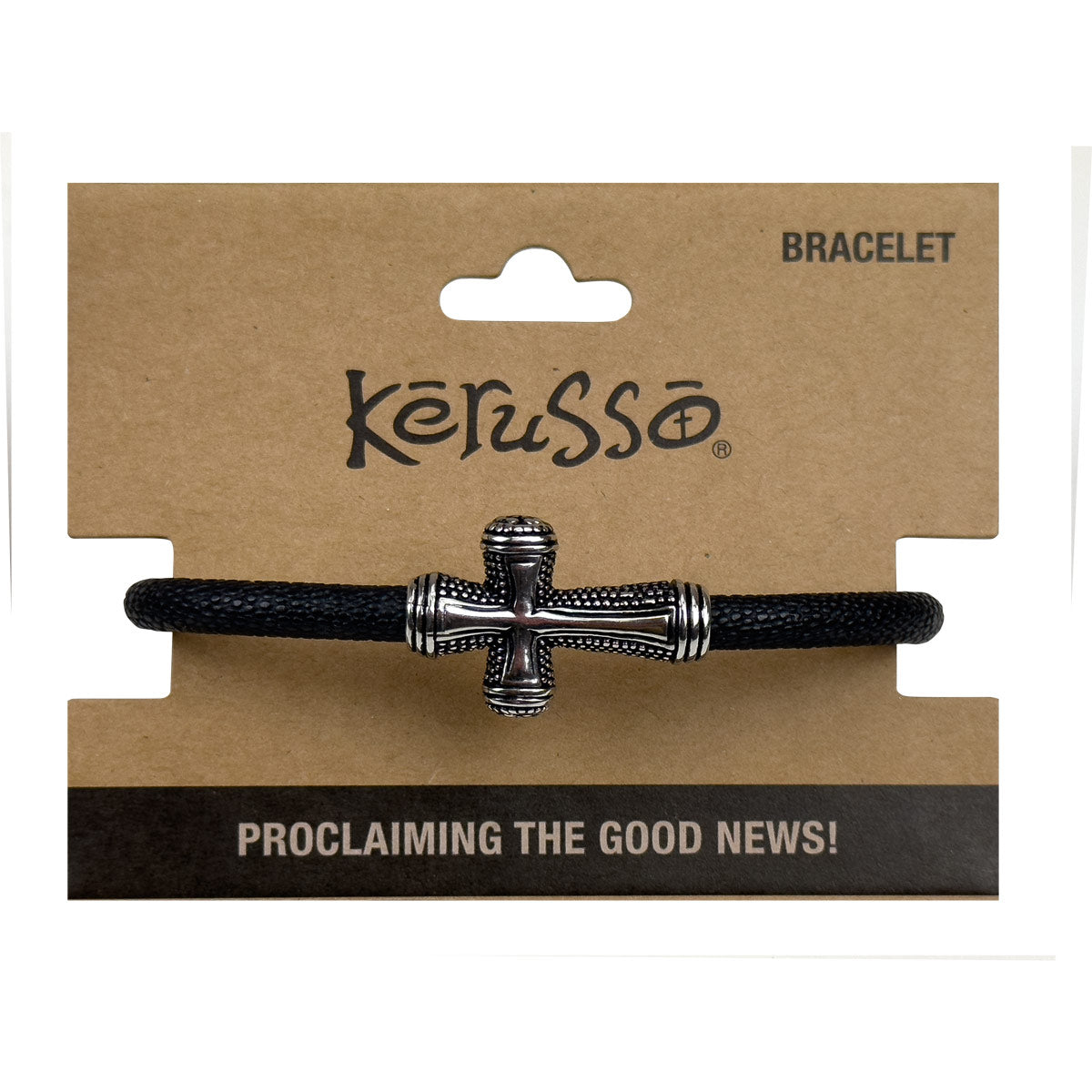 Kerusso Mens Bracelet Textured Cross