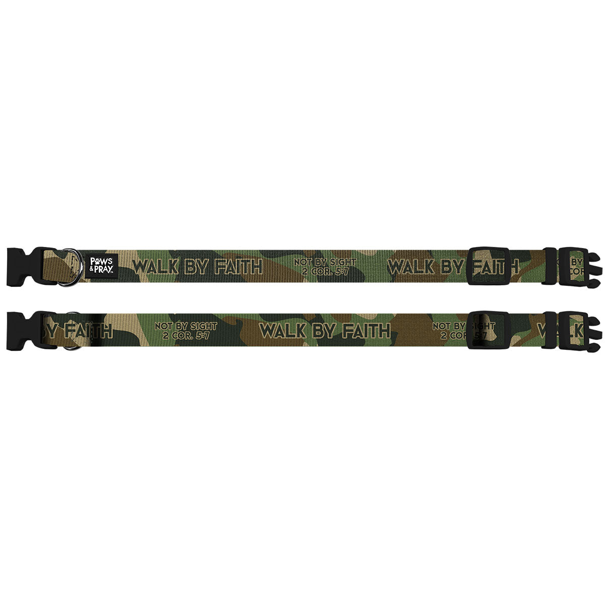 Paws & Pray Walk By Faith Camo Pet Collar