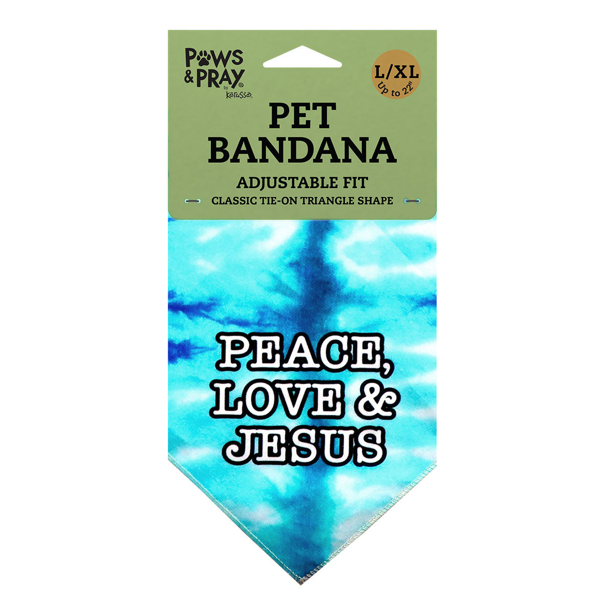 Paws & Pray Peace Love Jesus Pet Bandana